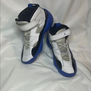 Jordan Kids Sneakers in White, Black, and Blue